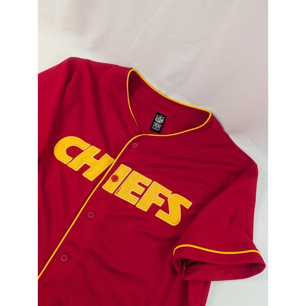 New No Tags Kansas City Chiefs Authentic Button Baseball NFL Football Jersey XL